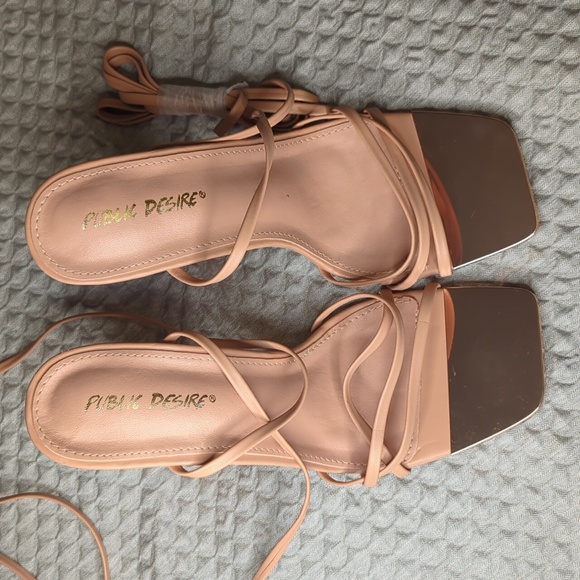 🔥 SALE ALERT - Public Desire Lace Up Mirror Heels - Picture 2 of 8